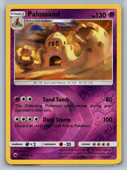 Palossand Reverse Holo Holo Rare 62/147 SM - Burning Shadows LP