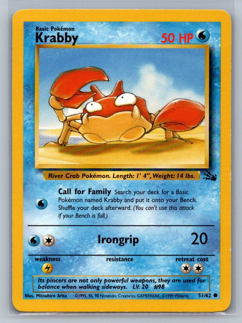 Krabby Unlimited Common 51/62 Fossil LP
