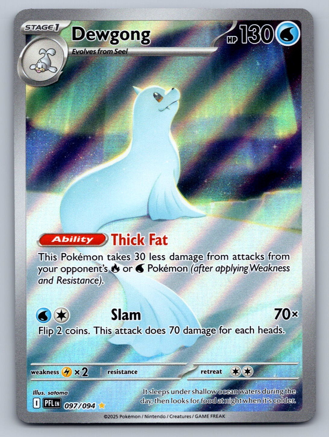 Dewgong - 097/094 Water Holo ME02: Phantasmal Flames NM