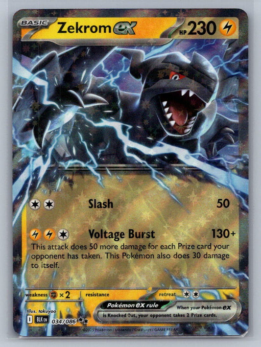 Zekrom ex Holo Double Rare 034/086 SV: Black Bolt NM