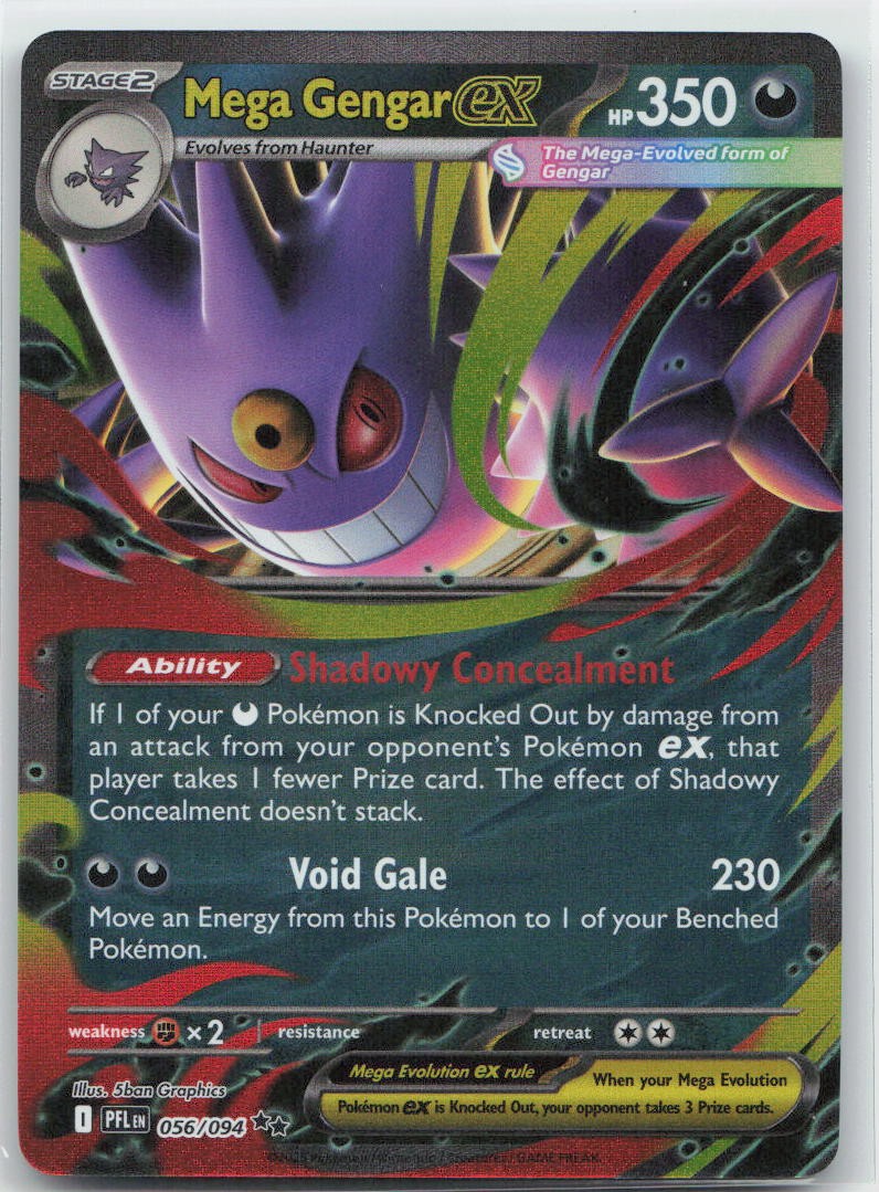 Mega Gengar ex Holo Double Rare 056/094 ME02: Phantasmal Flames NM