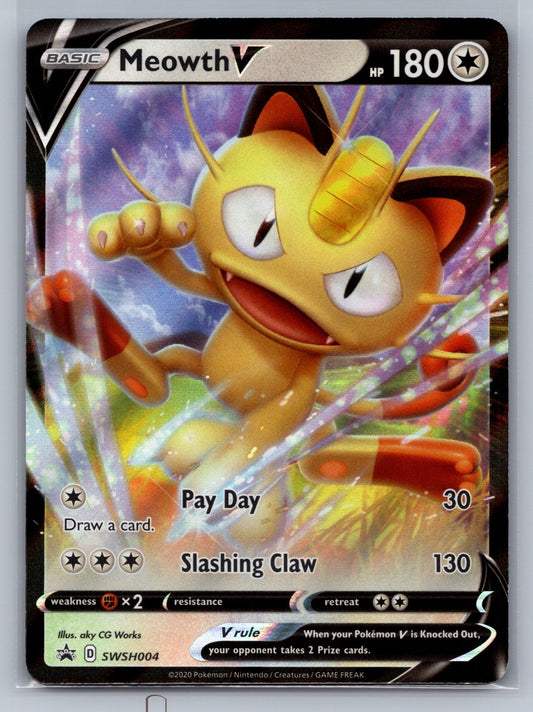 Meowth V Holo Promo SWSH004 SWSH: Sword & Shield Promo Cards NM