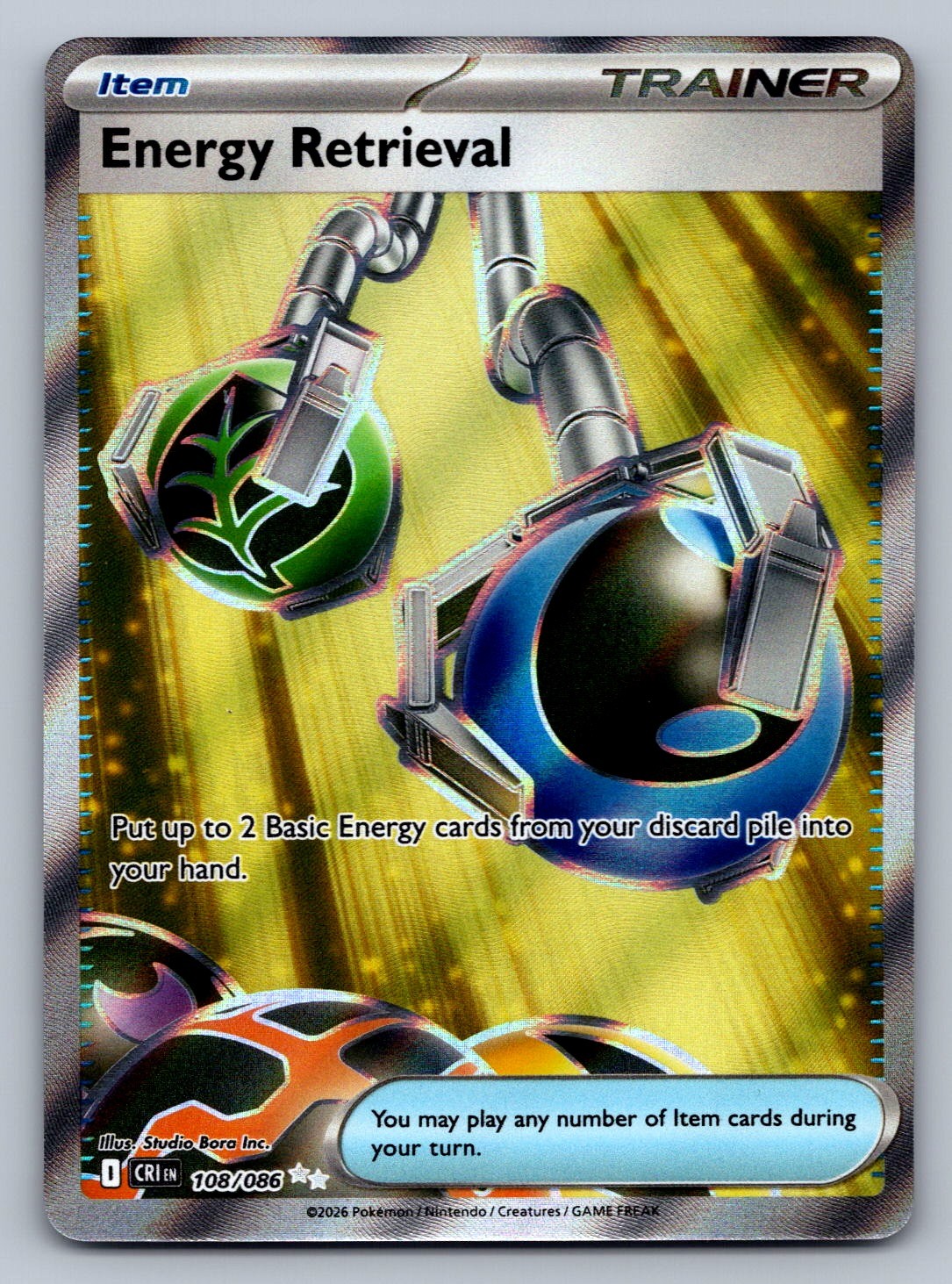 Energy Retrieval 108/086 Trainer - Item Holo ME04: Chaos Rising NM