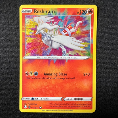 Pokemon TCG Reshiram 017/072 Shining Fates Amazing Rare Holofoil NM
