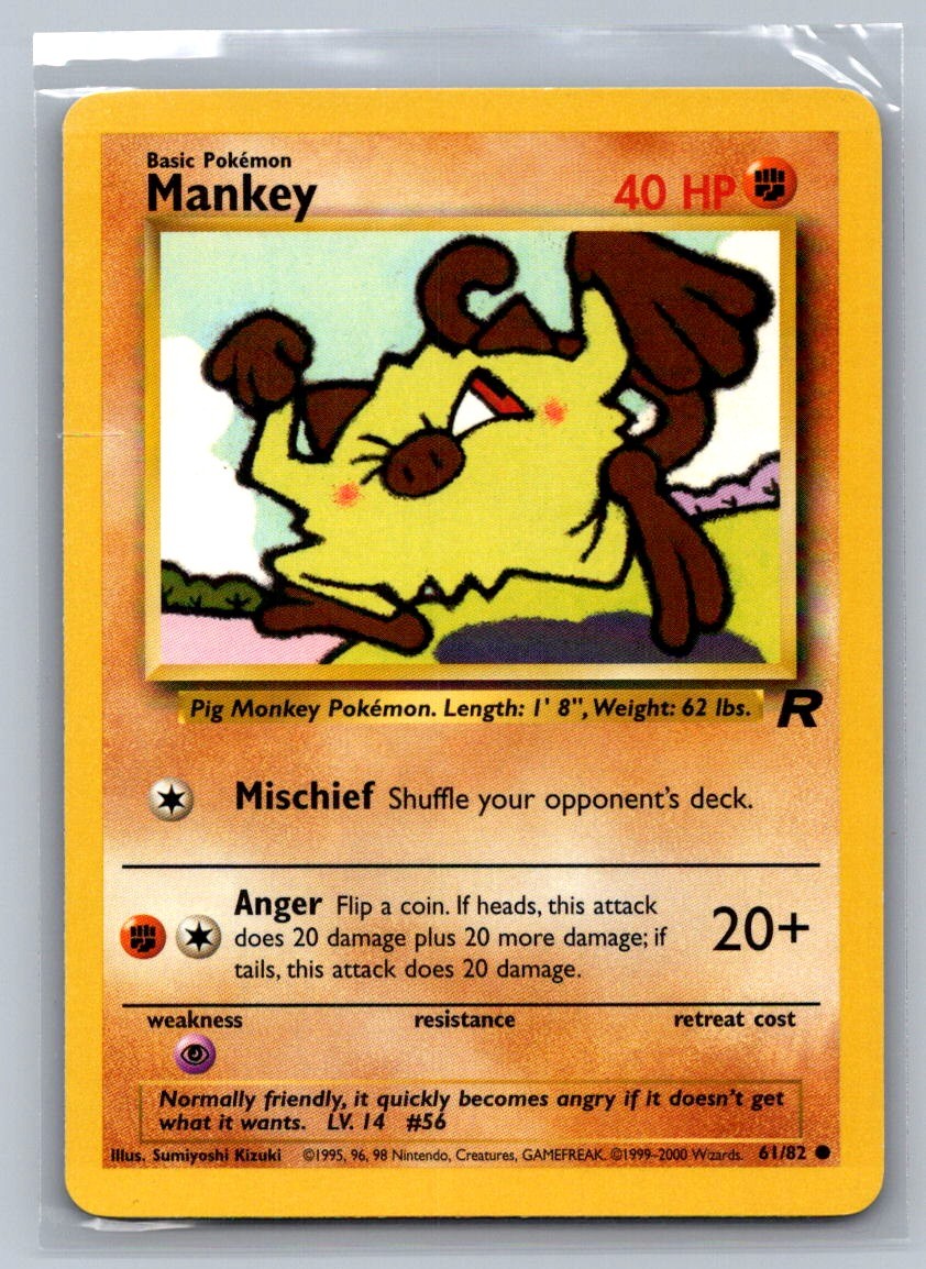 Mankey Unlimited 61/82 Team Rocket LP