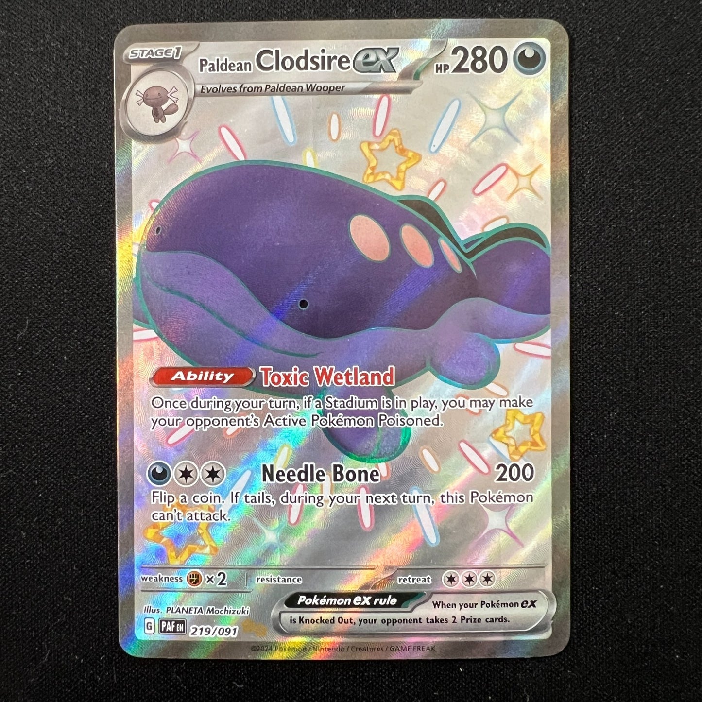 Paldean Clodsire ex 219/091 Ultra Rare Paldean Fates Pokemon Cards TCG LP