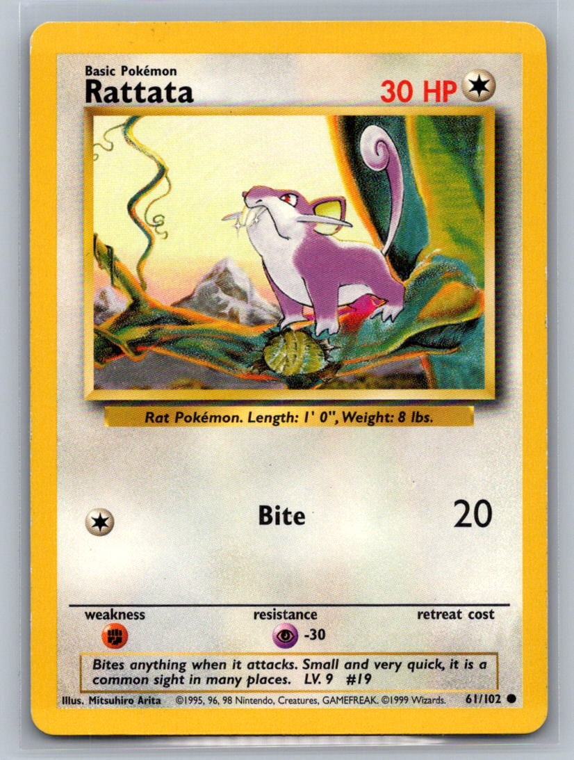 Rattata Common 061/102 Base Set LP