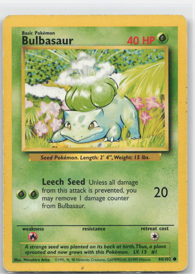 Bulbasaur Normal Common 044/102 Base Set MP