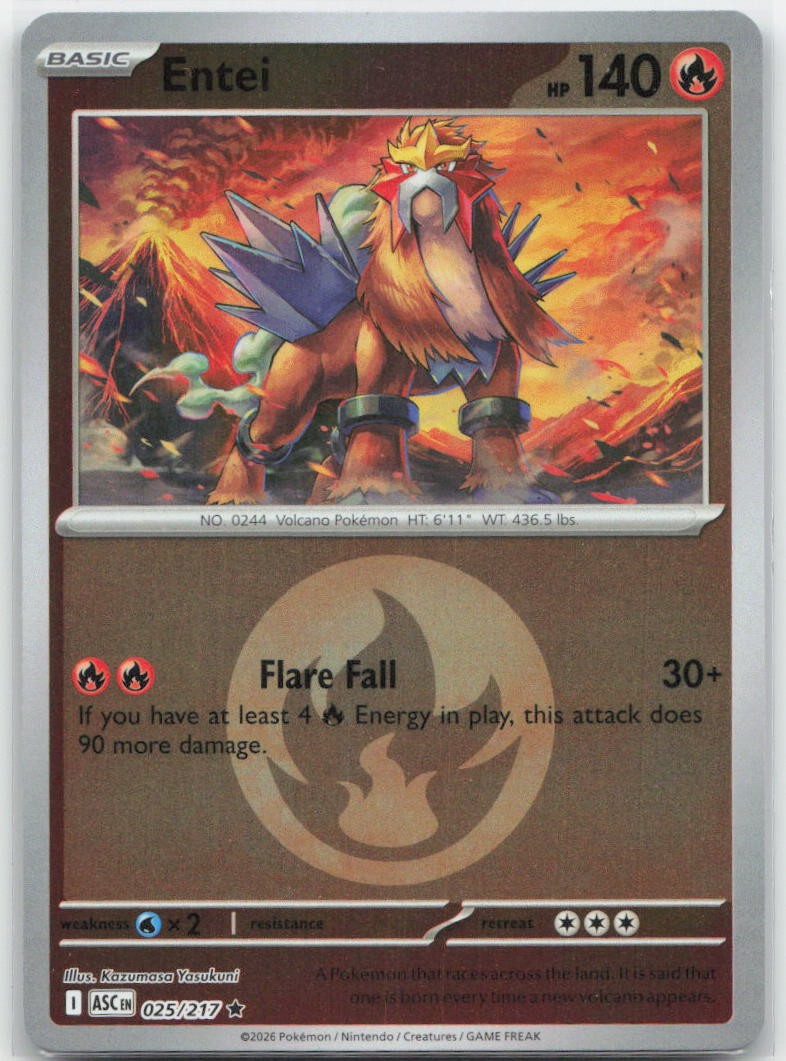 Entei (Energy Symbol Pattern) Reverse Holo Rare 025/217 ME: Ascended Heroes NM