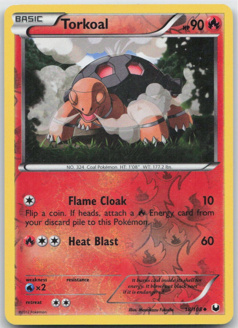 Torkoal Reverse Holo Uncommon 18/108 Dark Explorers NM