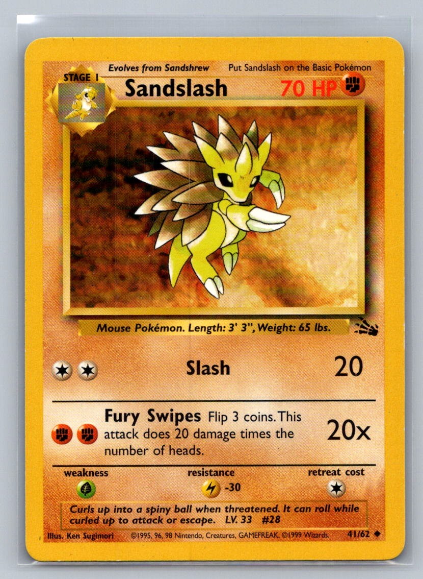 Sandslash Unlimited Uncommon 41/62 Fossil LP