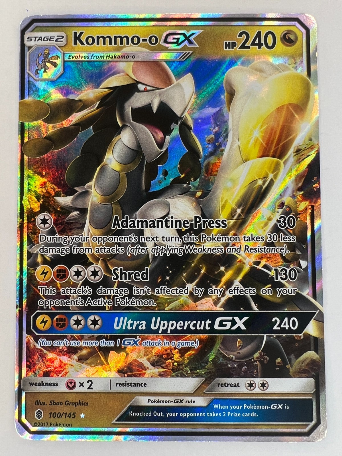 Kommo-o GX - Ultra Rare - Guardians Rising - 100/145 Pokemon Card TCG