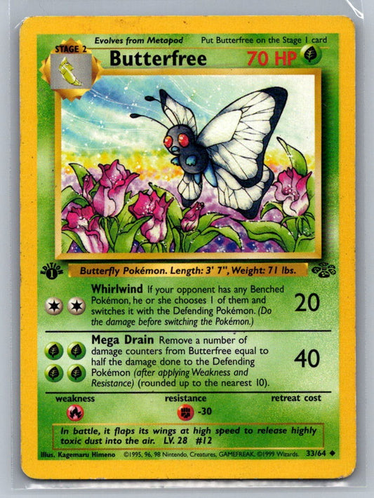 Butterfree 1st Edition Uncommon 33/64 Jungle LP