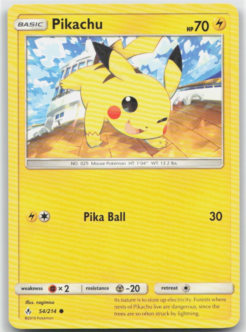 Pikachu Common 54/214 SM - Unbroken Bonds NM