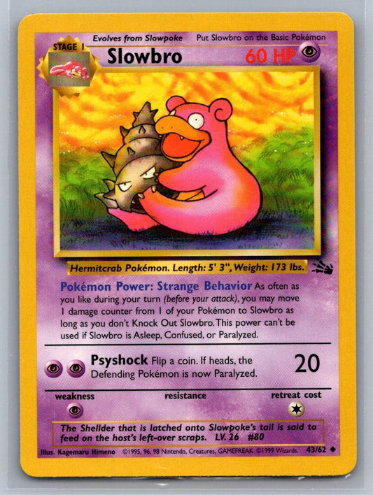 Slowbro Unlimited Uncommon 43/62 Fossil LP