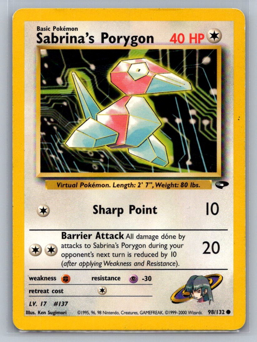 Sabrina's Porygon Unlimited Common 098/132 Gym Challenge LP
