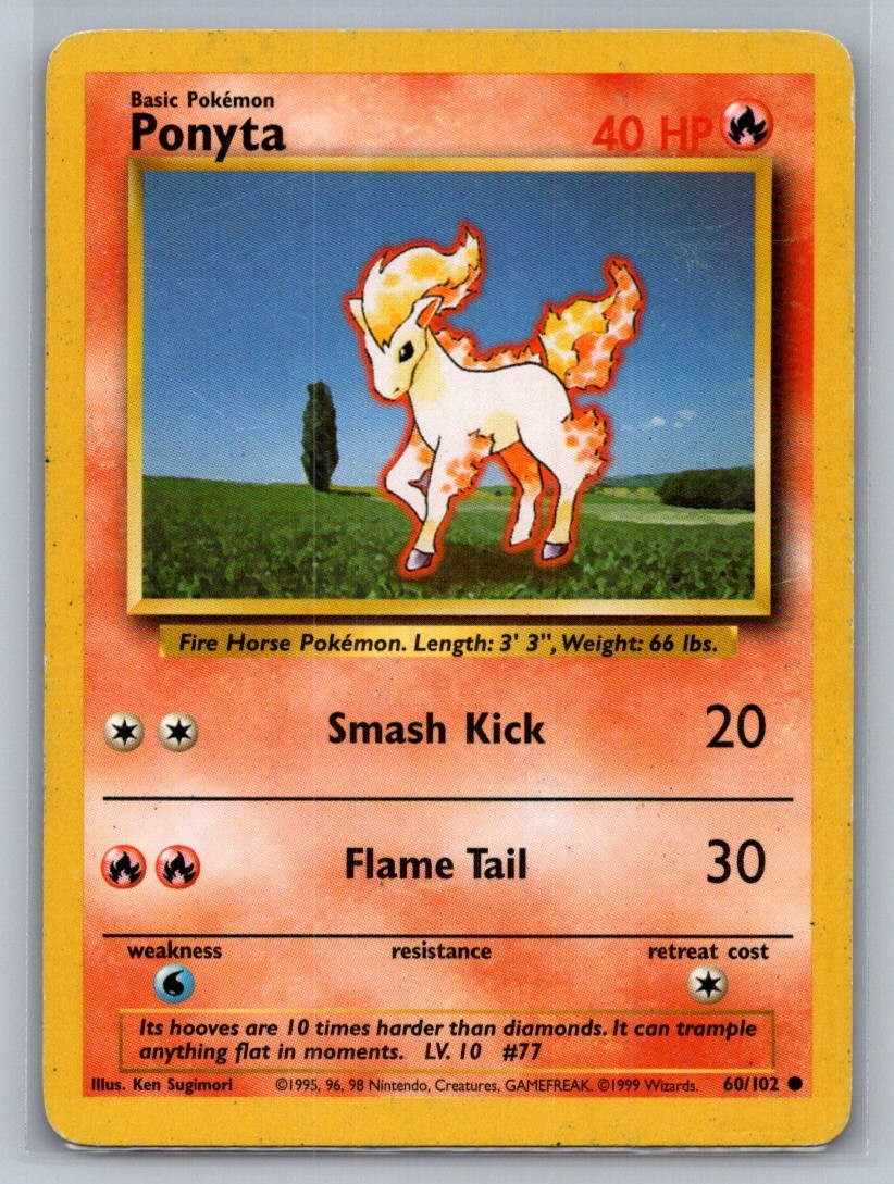 Ponyta Common 060/102 Base Set LP