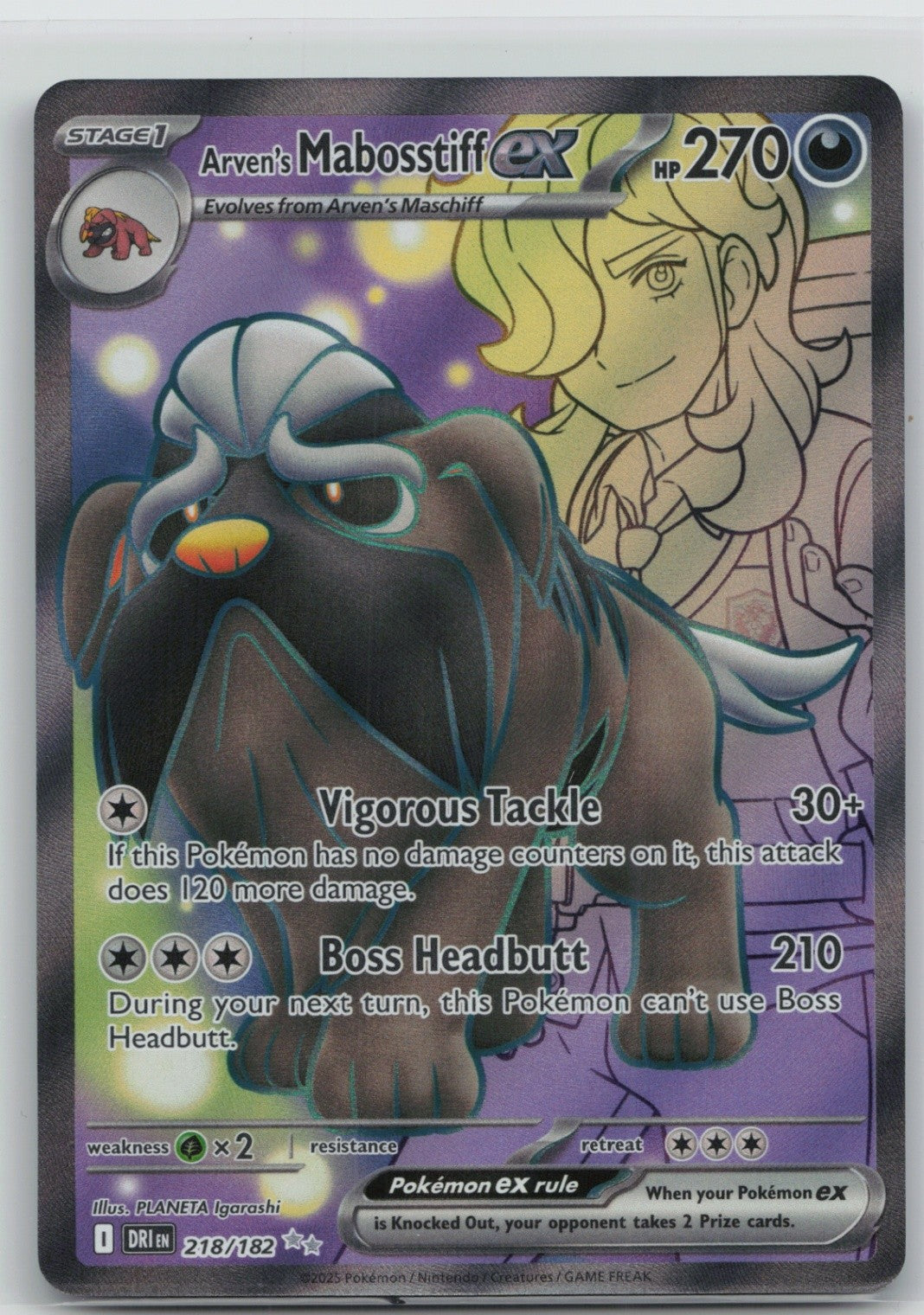 Arven's Mabosstiff ex - Holo Ultra Rare 218/182 SV10: Destined Rivals NM