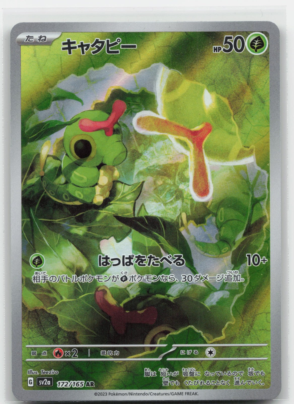 Caterpie Holo Art Rare 172/165 SV2a: Pokemon Card 151 NM