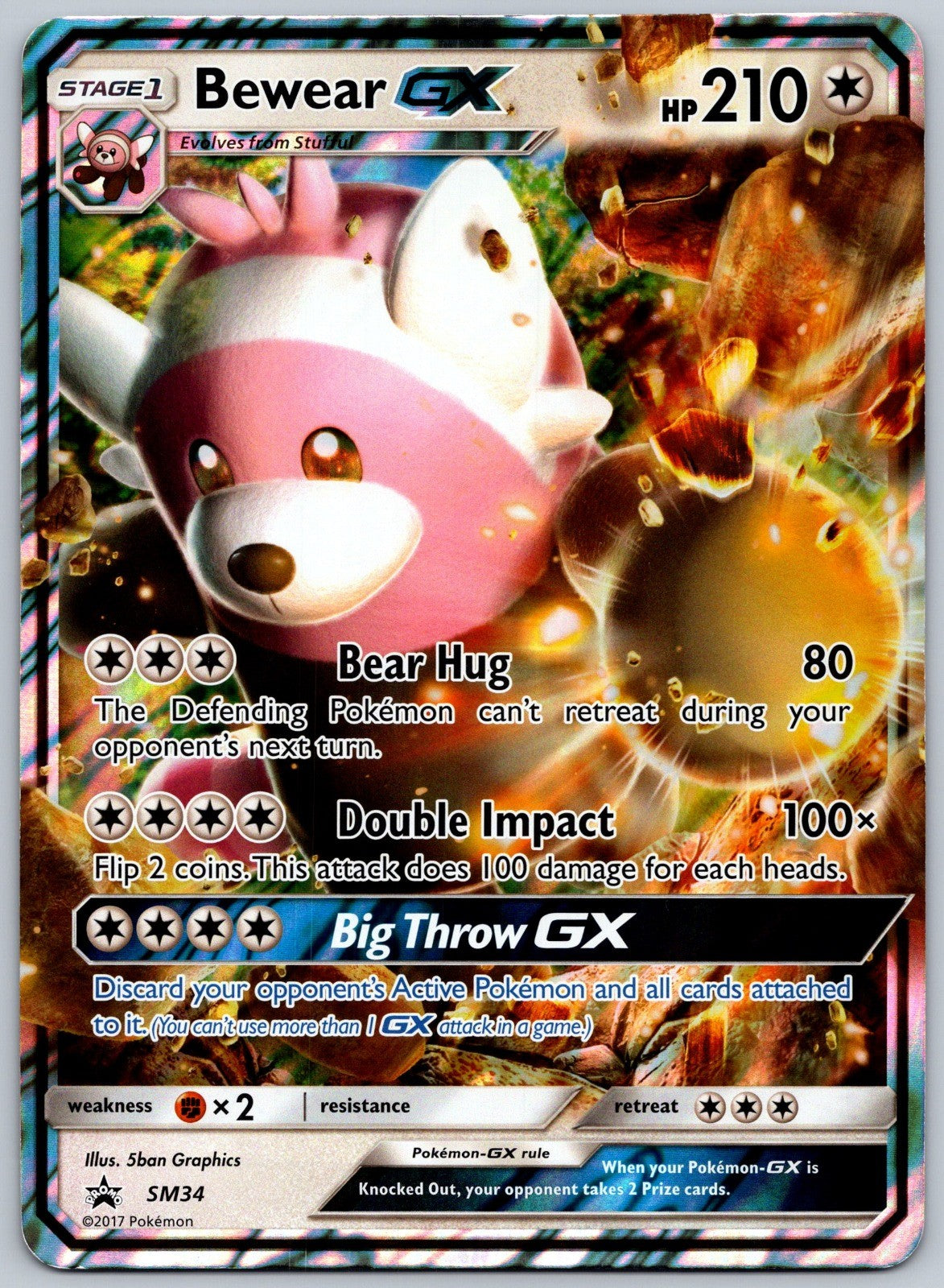 Bewear GX - (Black Star Promos) Holo Promo SM34 Jumbo Cards LP