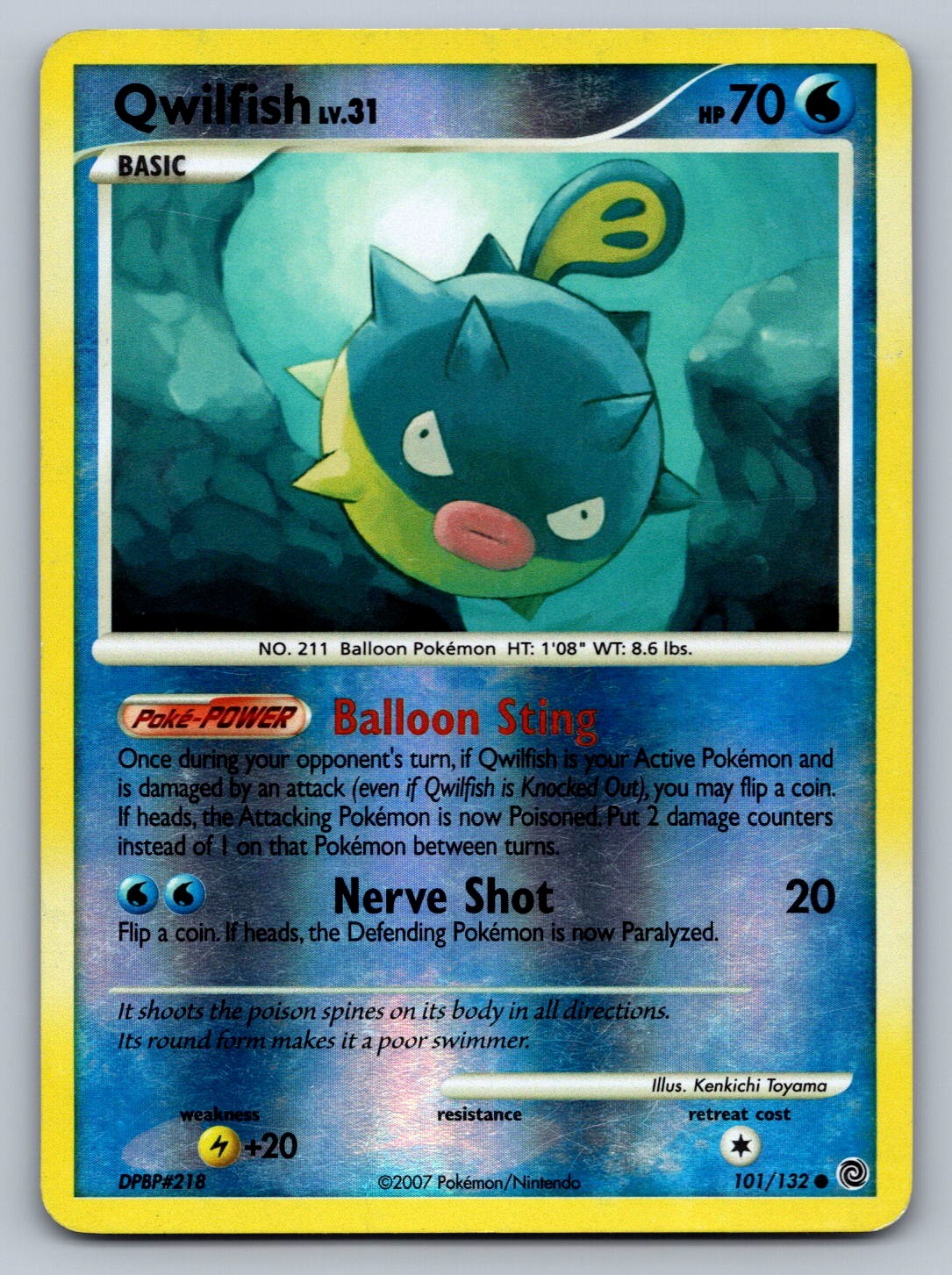 Qwilfish Reverse Holo Common 101/132 Secret Wonders NM