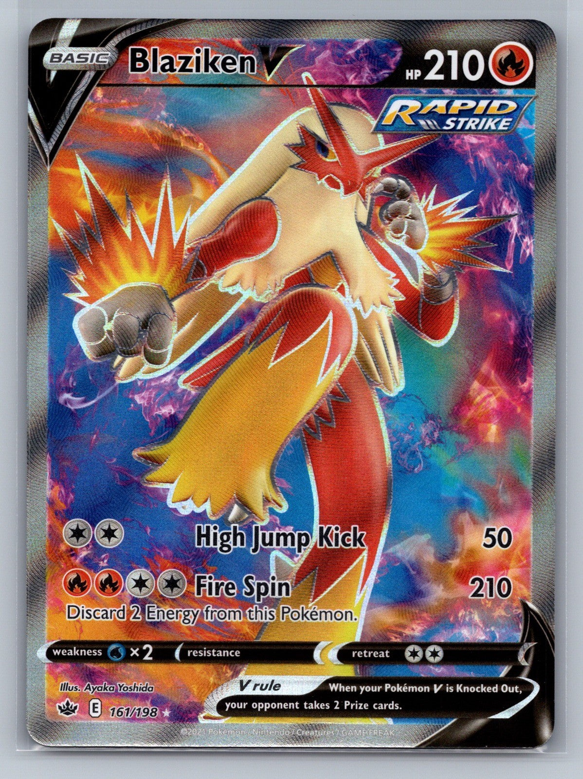 Blaziken V (Full Art) Holo Ultra Rare 161/198 SWSH06: Chilling Reign NM