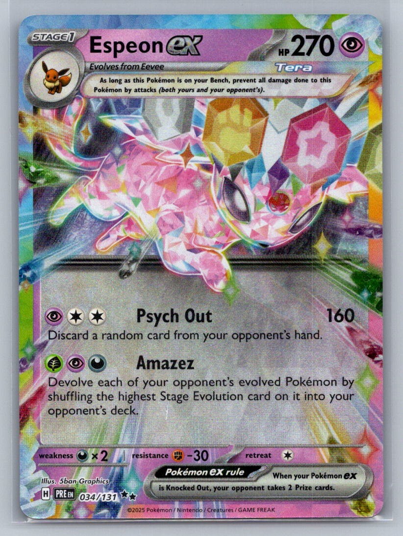 Espeon ex Holo Double Rare 034/131 SV: Prismatic Evolutions NM