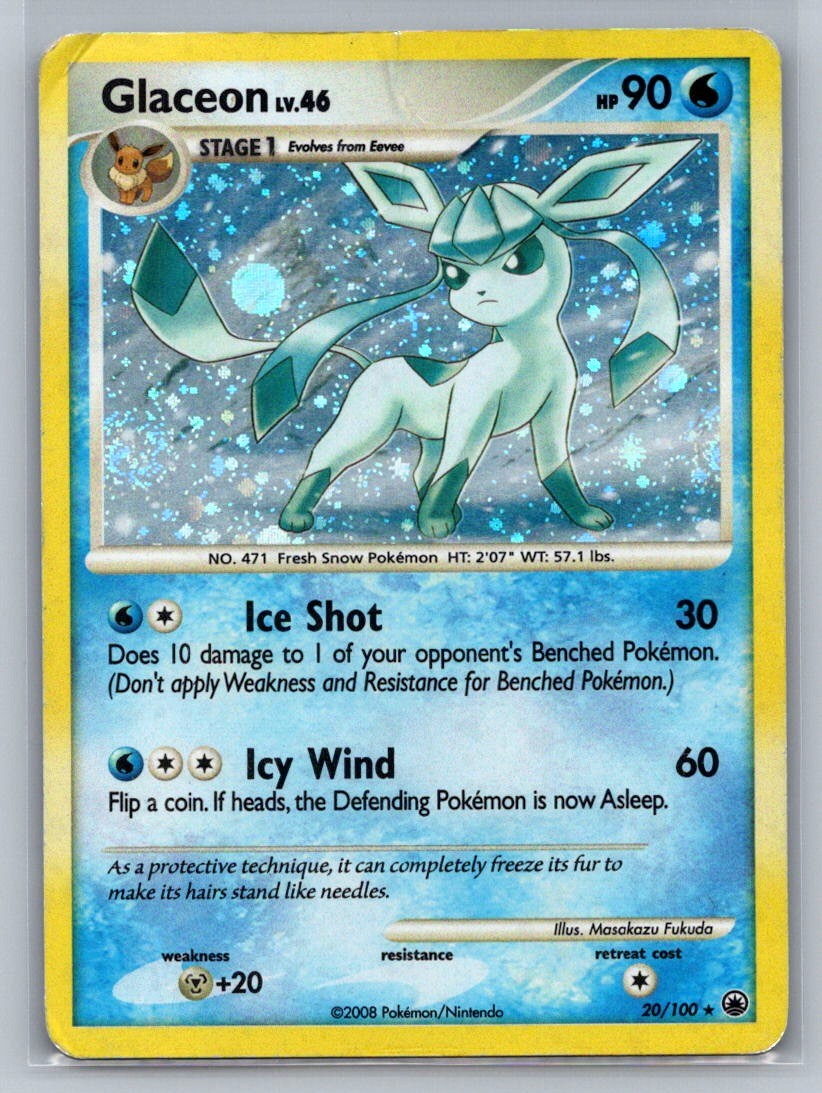 Glaceon - 20/100 (DP Majestic Dawn) Holo Holo Rare 020/100 Deck Exclusives HP