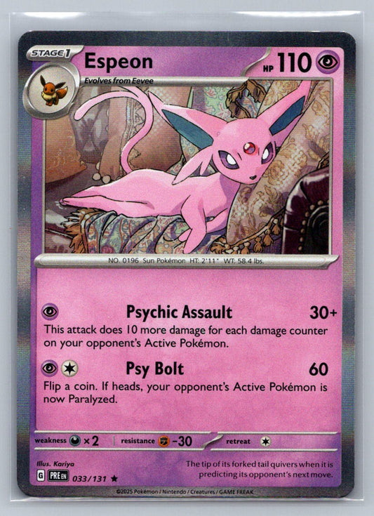 Espeon Holo Rare 033/131 SV: Prismatic Evolutions NM