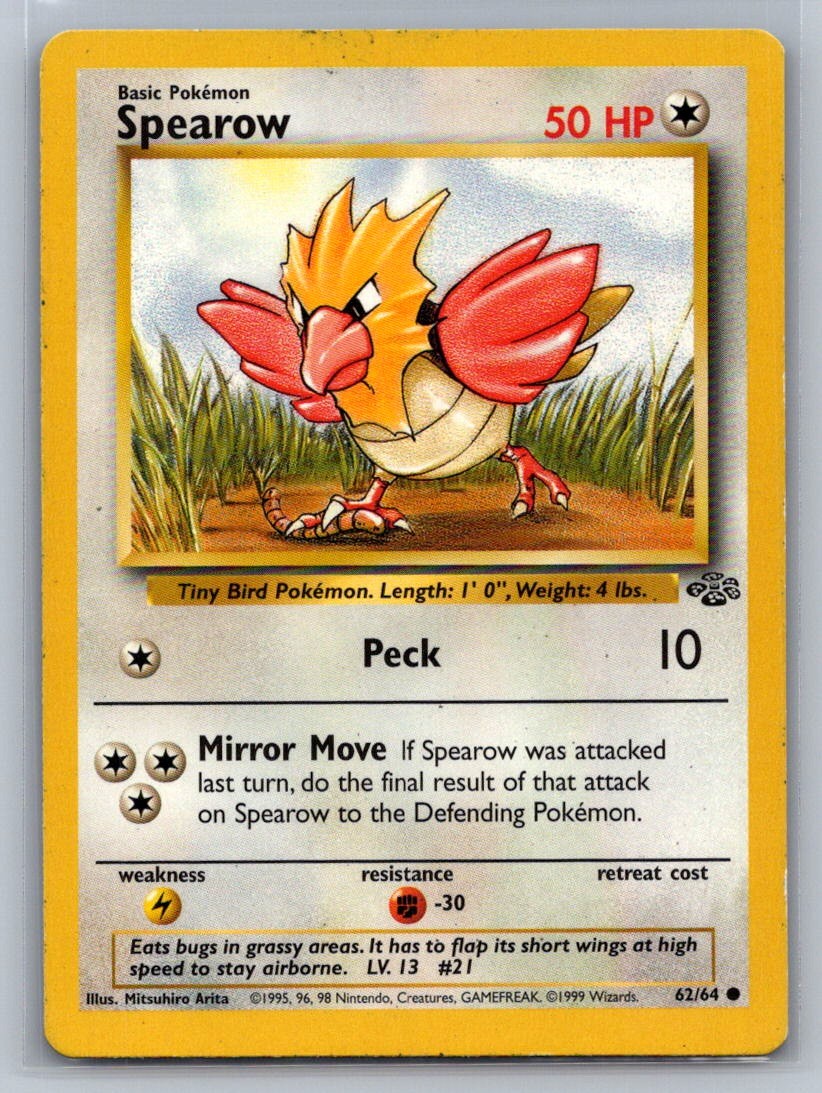Spearow Unlimited Common 62/64 Jungle LP