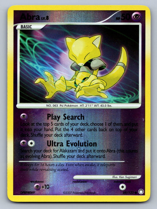 Abra 69/123 Psychic Reverse Holo Mysterious Treasures NM