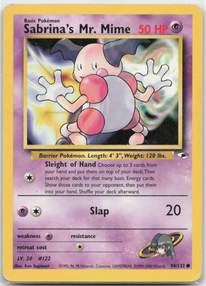 Sabrina's Mr. Mime Unlimited Common 094/132 Gym Heroes LP