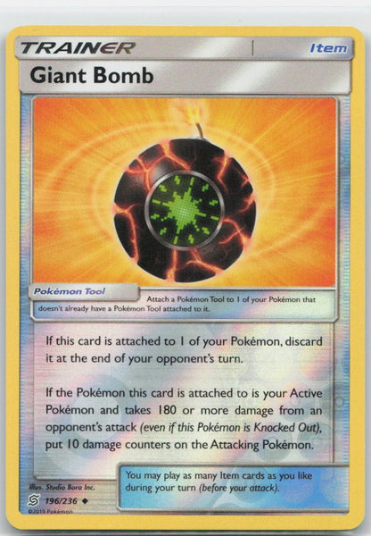Giant Bomb Reverse Holo Uncommon 196/236 SM - Unified Minds NM