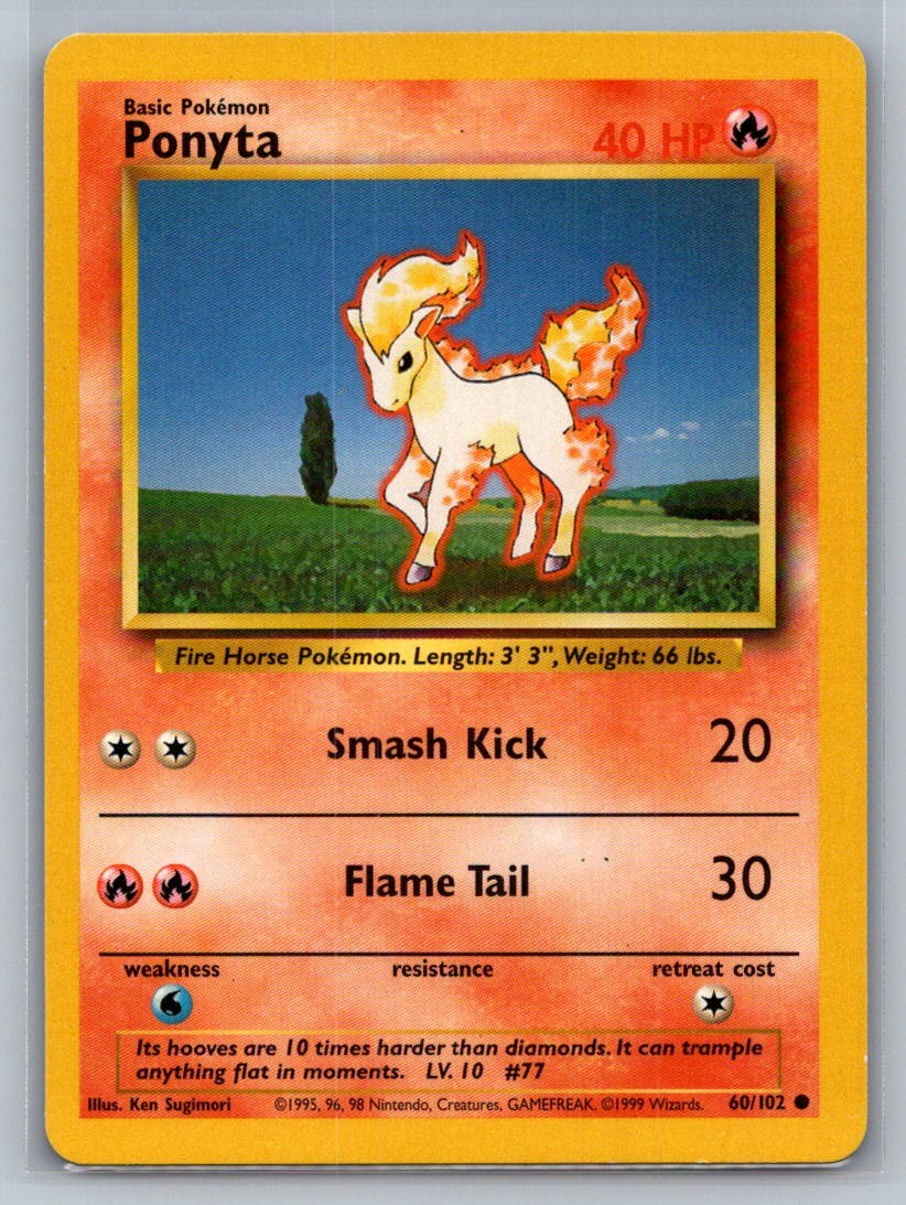 Ponyta Common 060/102 Base Set LP