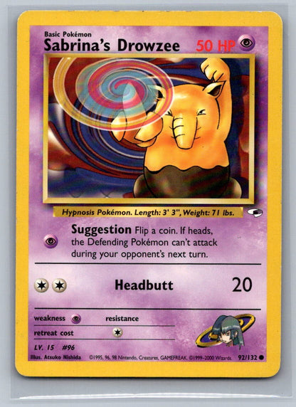 Sabrina's Drowzee Unlimited Common 092/132 Gym Heroes LP
