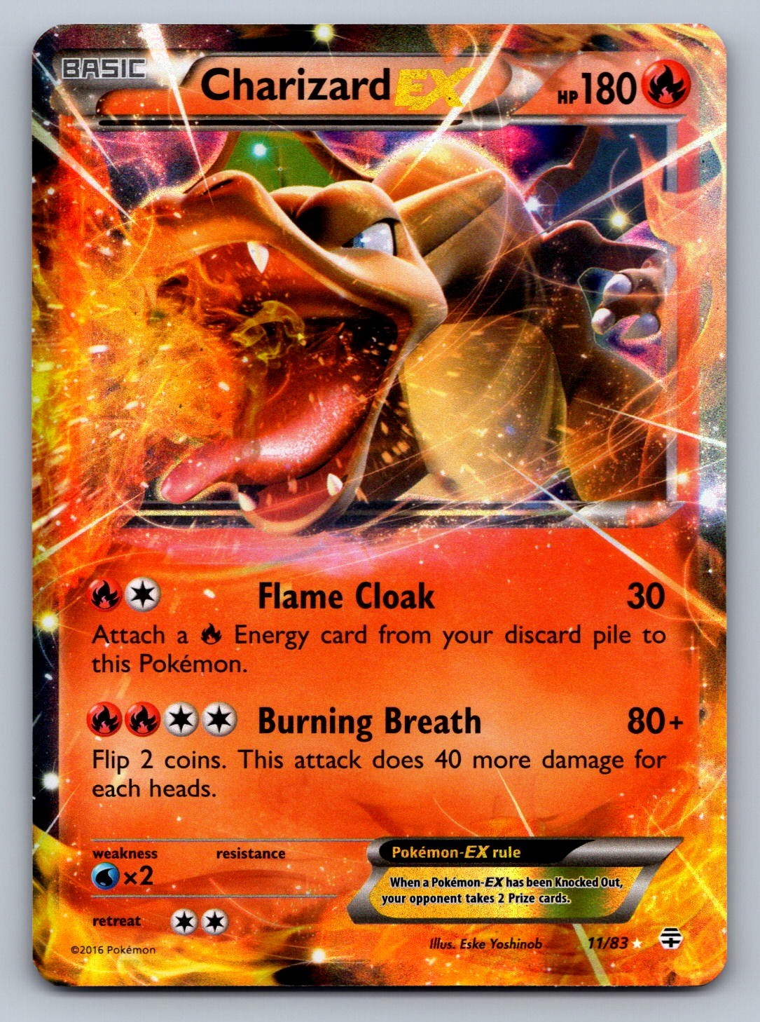 Charizard EX 11/83 Fire Holo Generations NM