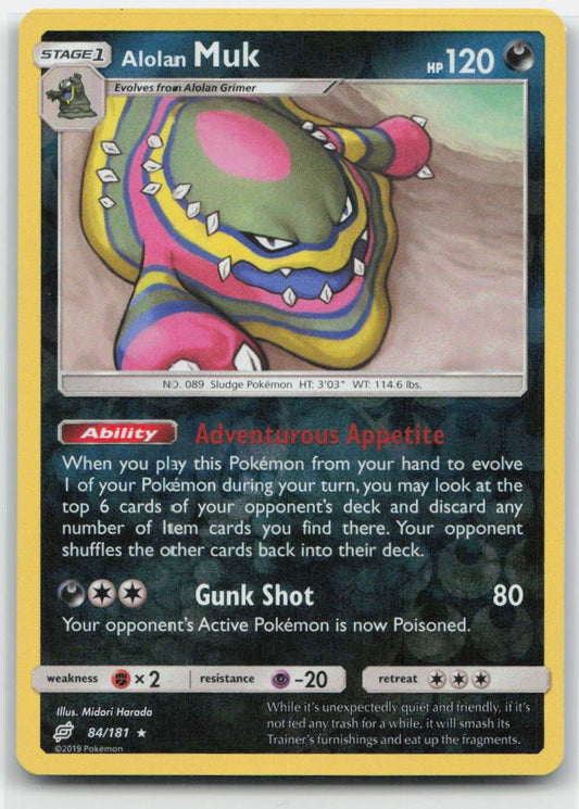 Alolan Muk Reverse Holo Rare 84/181 SM - Team Up NM