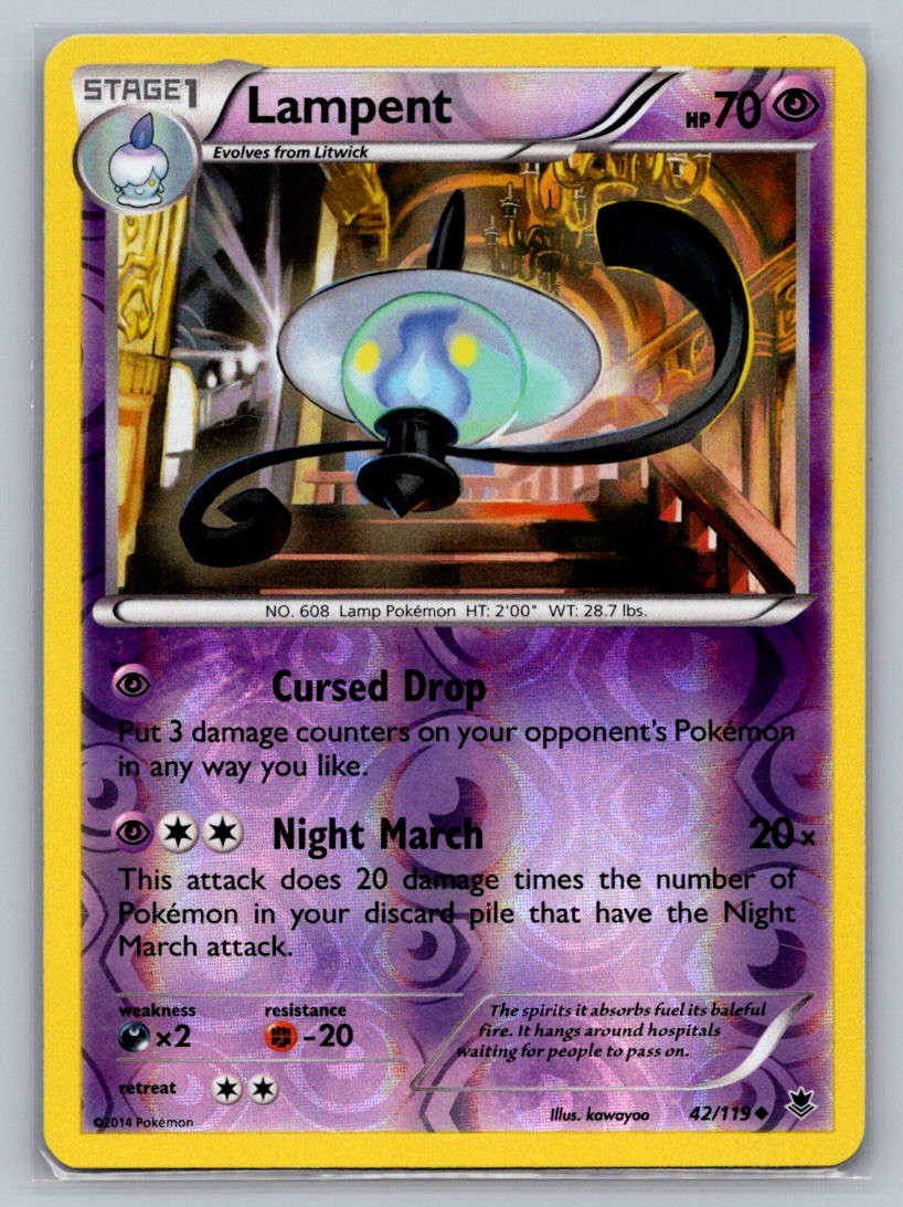 Lampent Reverse Holo Uncommon 42/119 XY - Phantom Forces LP