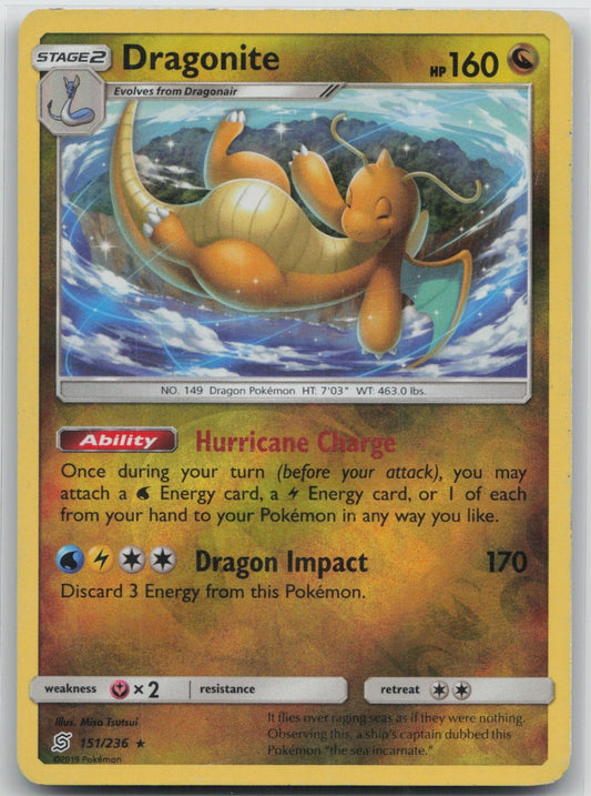 Dragonite Reverse Holo Rare 151/236 SM - Unified Minds MP