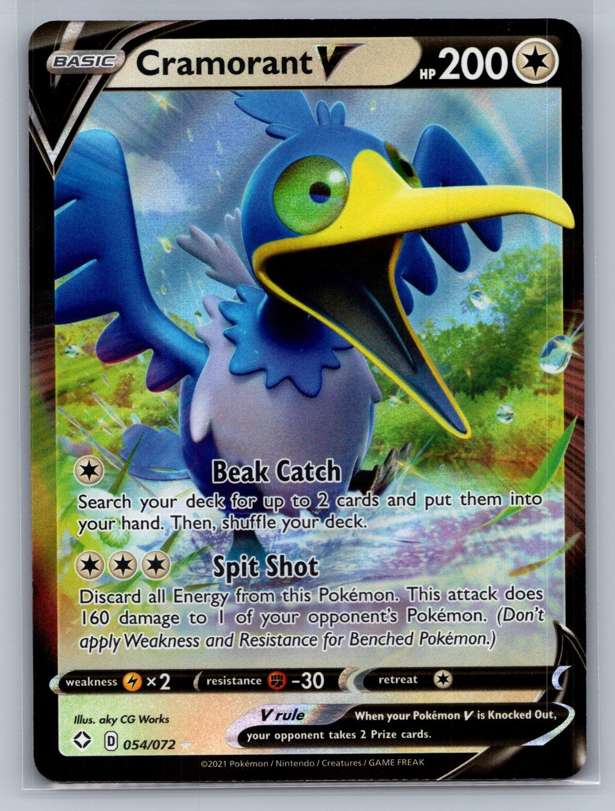 Cramorant V Holo Ultra Rare 054/072 Shining Fates NM
