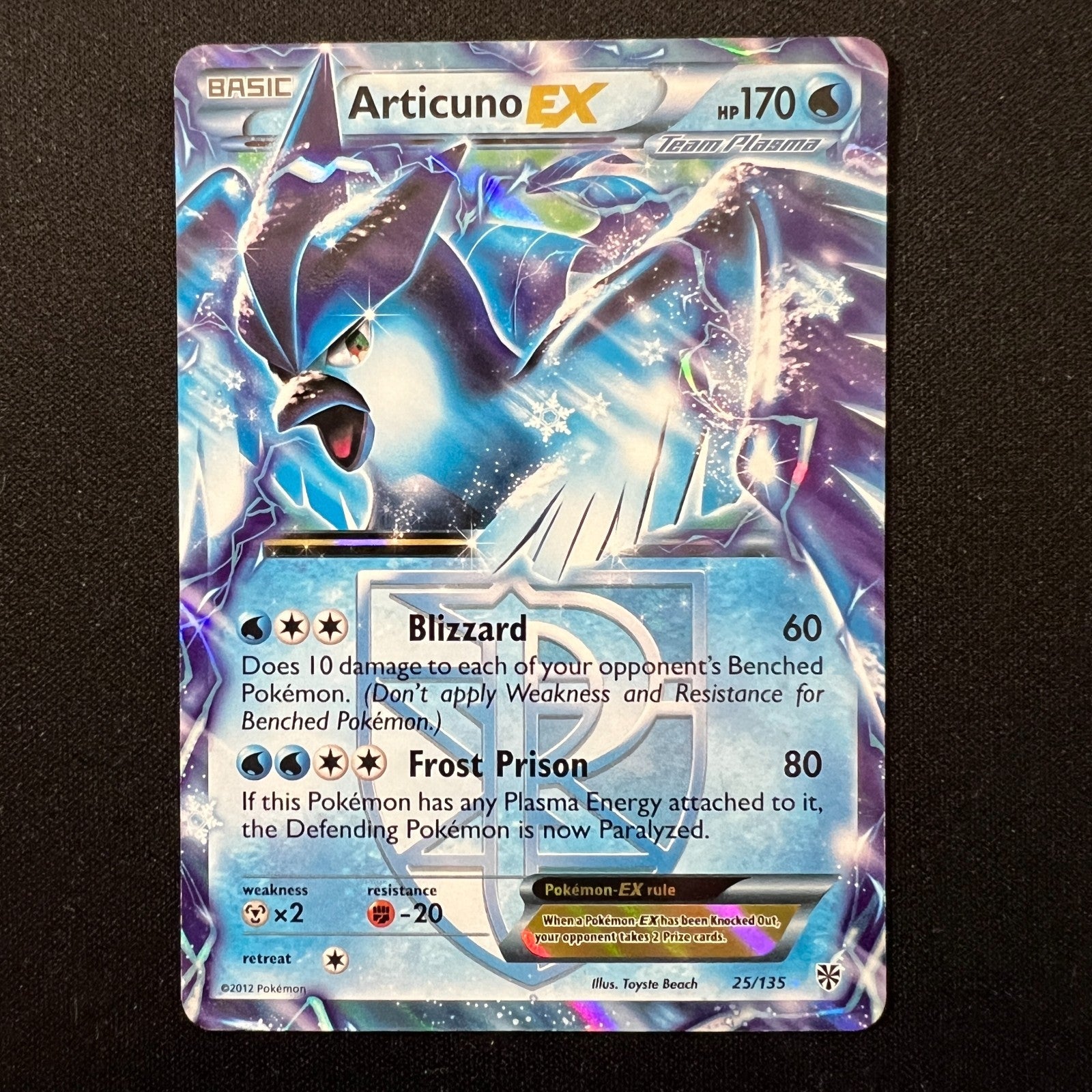 Articuno EX (Team Plasma) 25/135 Plasma Storm  Ultra Rare Pokemon TCG LP