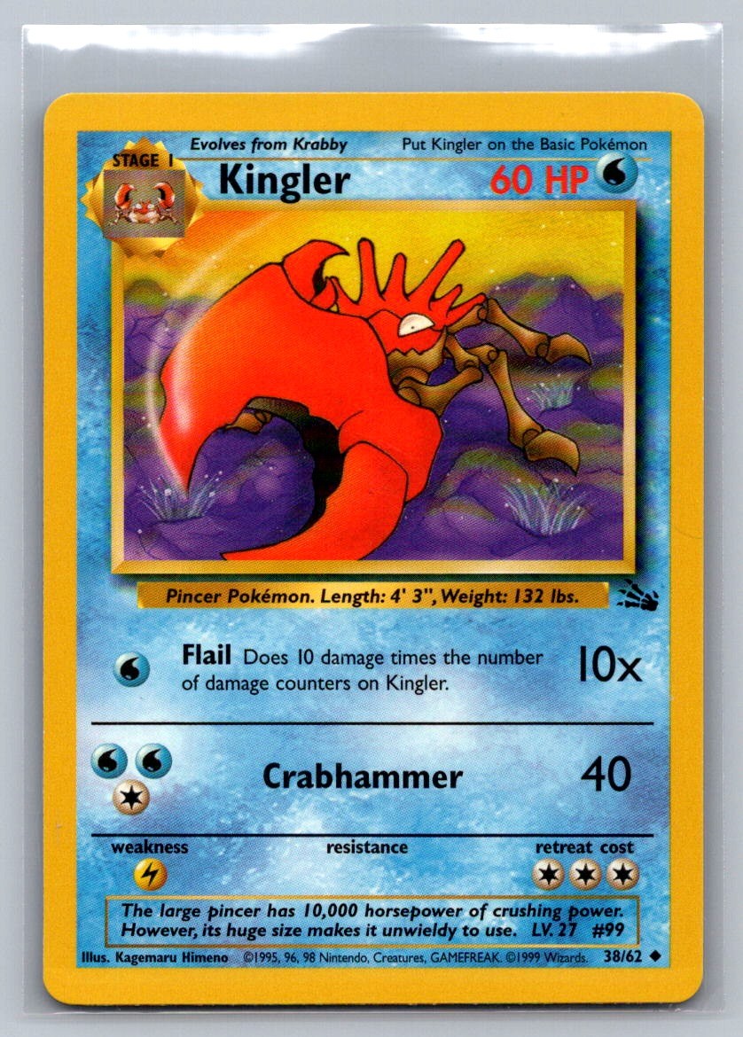 Kingler Unlimited Uncommon 38/62 Fossil LP