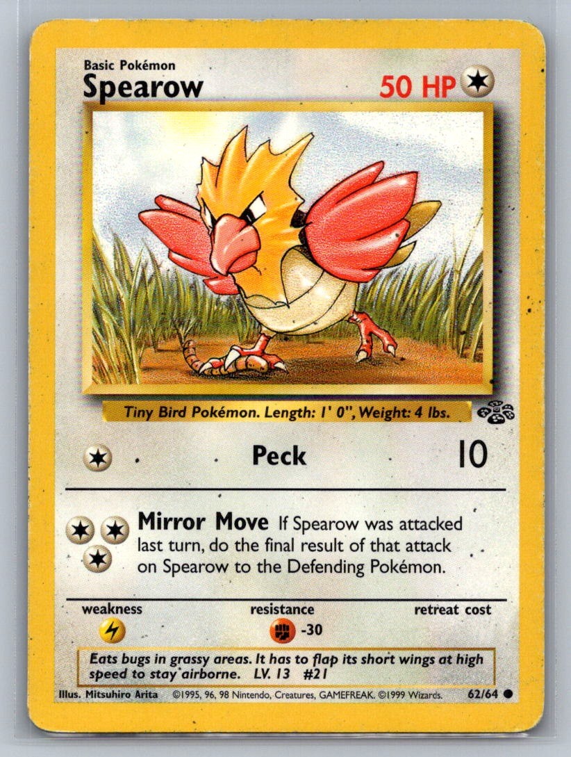 Spearow Unlimited Common 62/64 Jungle LP