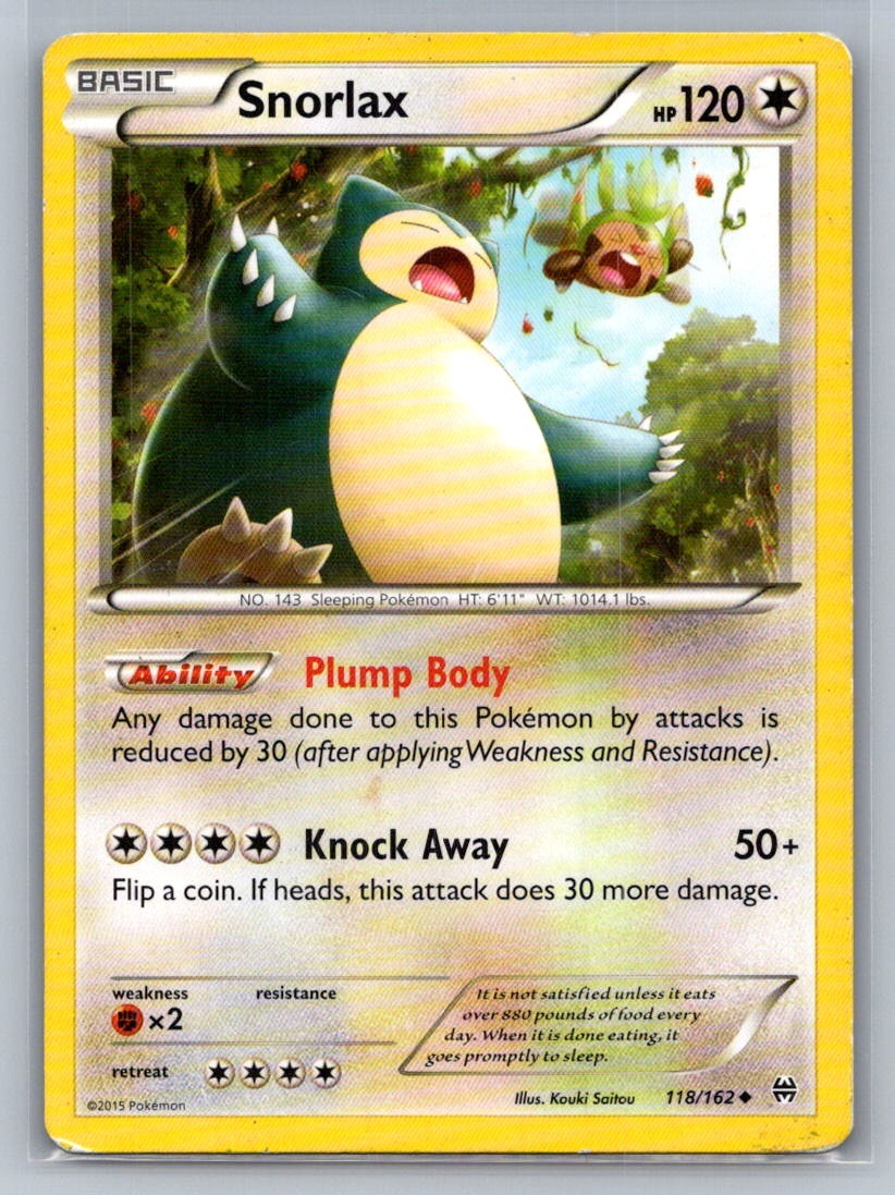 Snorlax Uncommon 118/162 XY - BREAKthrough LP