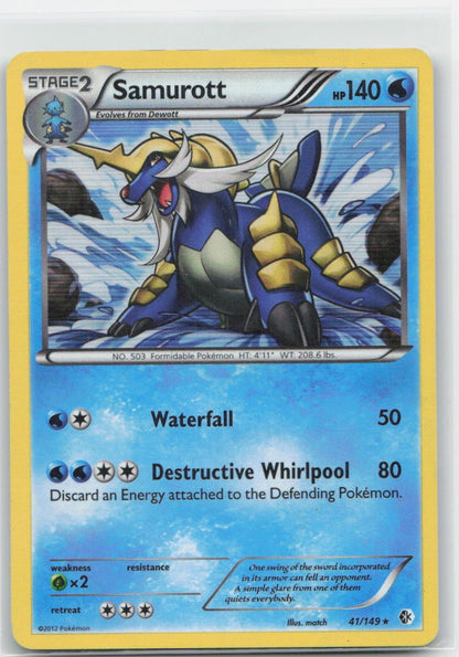 Samurott Holo Holo Rare 41/149 Boundaries Crossed NM