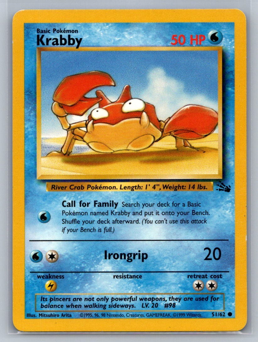 Krabby Unlimited Common 51/62 Fossil LP