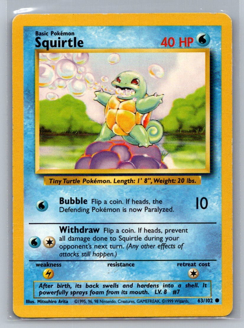 Squirtle Normal 063/102 Base Set LP