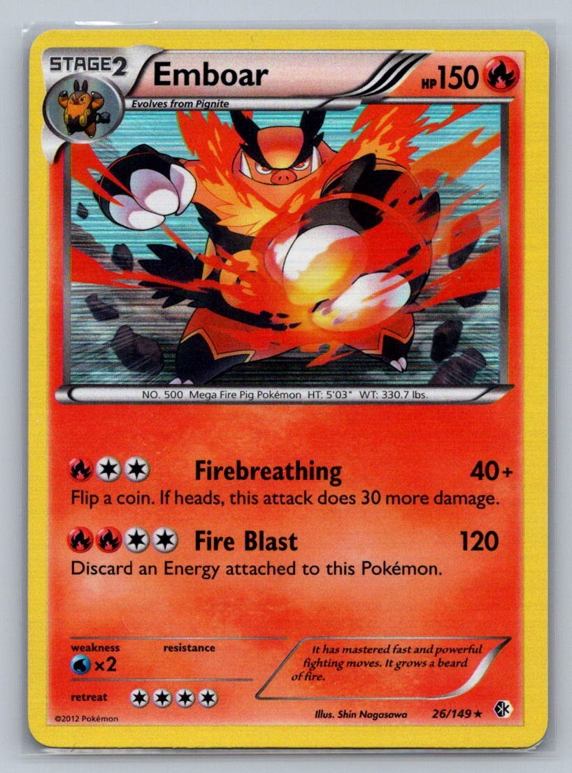 Emboar Holo Holo Rare 26/149 Boundaries Crossed LP