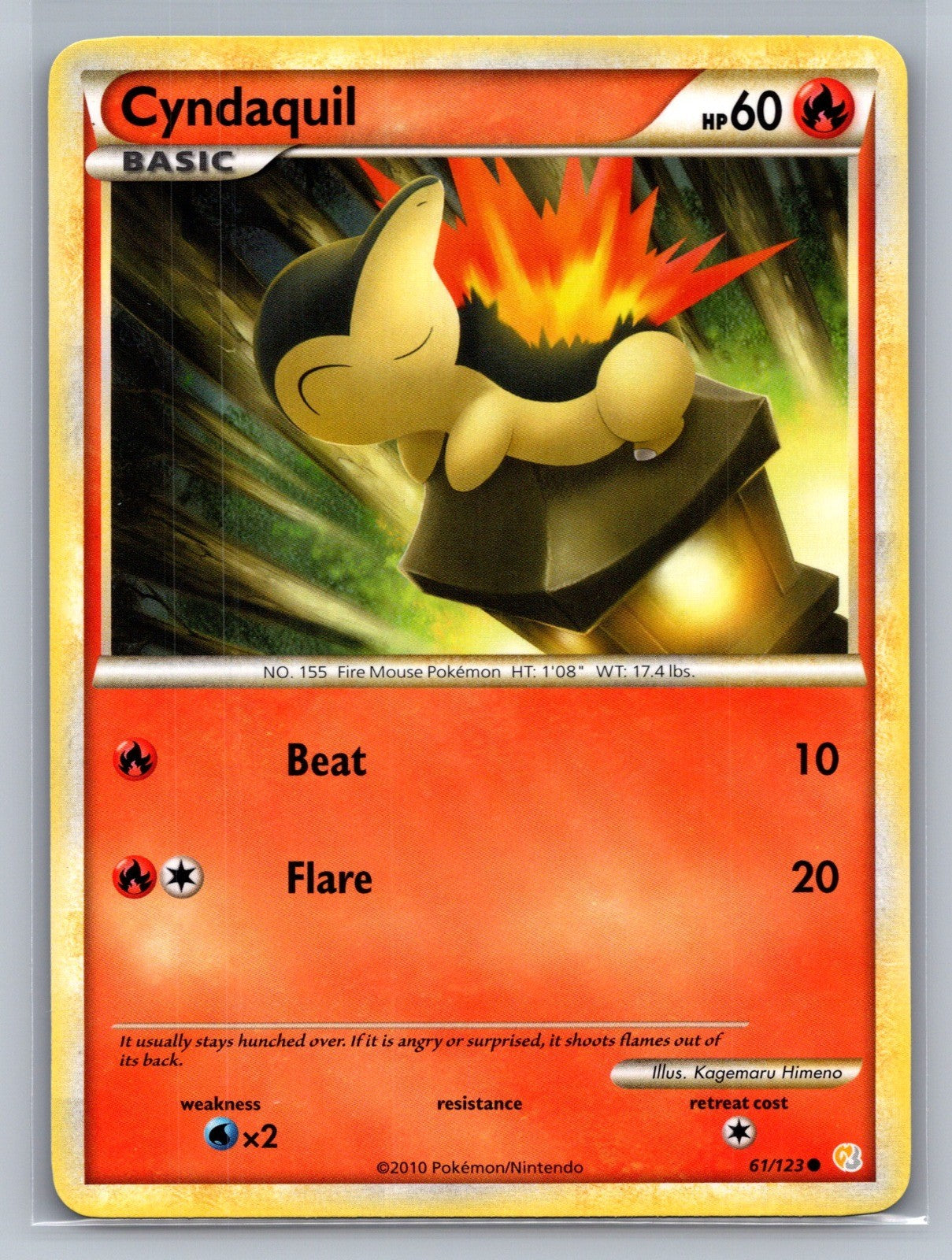 Cyndaquil Common 61/123 HeartGold SoulSilver LP