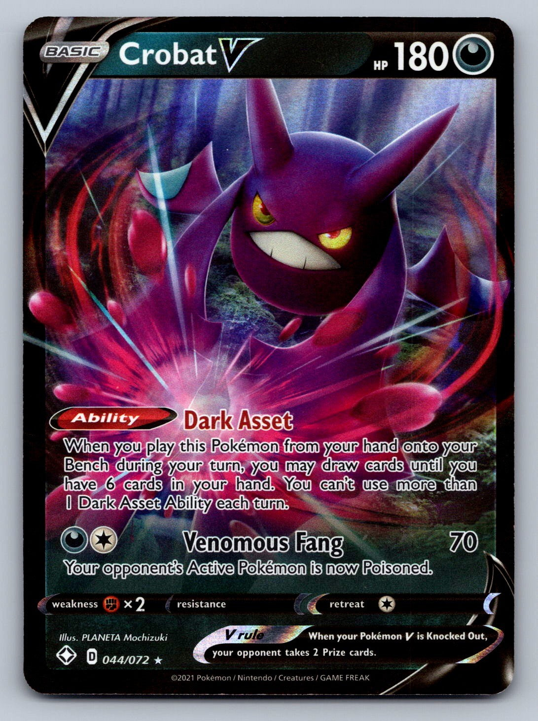 Crobat V 044/072 Darkness Holo Shining Fates LP